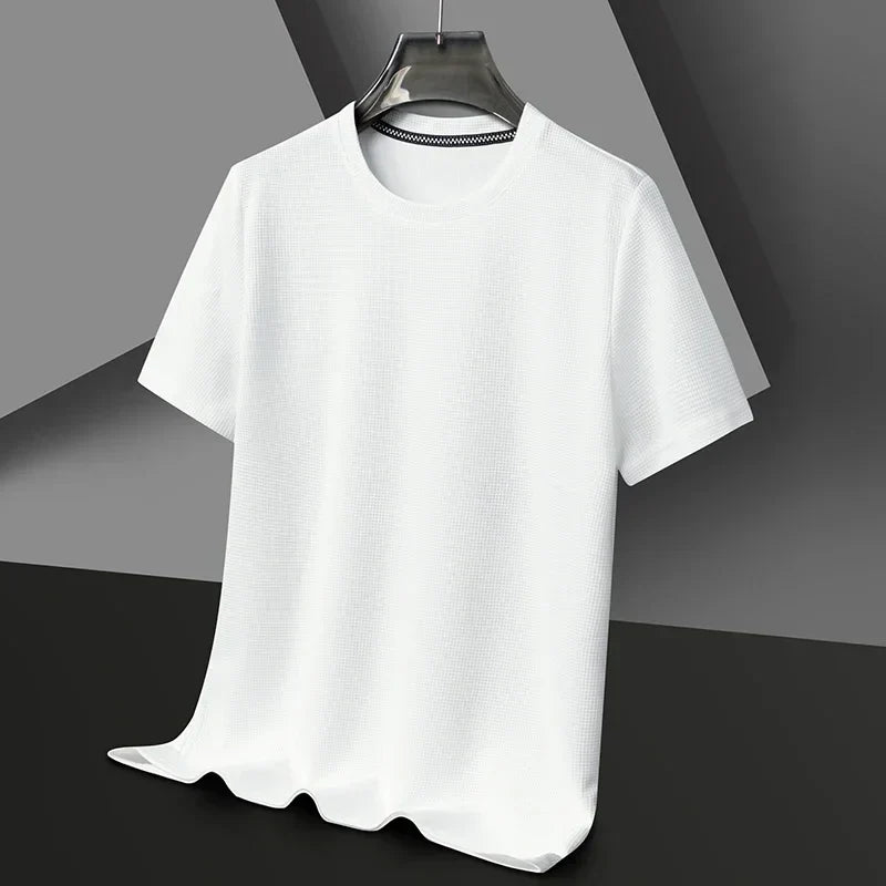 Herren T-Shirt mit Rundhalsausschnitt, Waffelstruktur und Mesh-Gewebe
