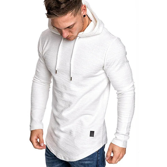 Herren Hoodie Slim Fit Strick Verstellbare Kapuze Gerippte Bündchen