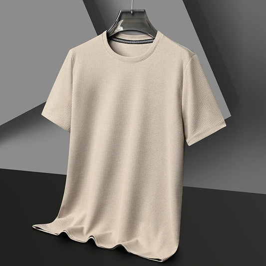 Herren T-Shirt mit Rundhalsausschnitt, Waffelstruktur und Mesh-Gewebe