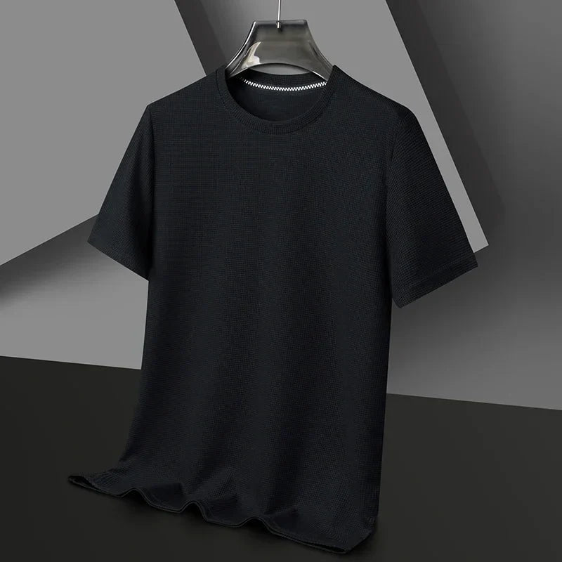 Herren T-Shirt mit Rundhalsausschnitt, Waffelstruktur und Mesh-Gewebe