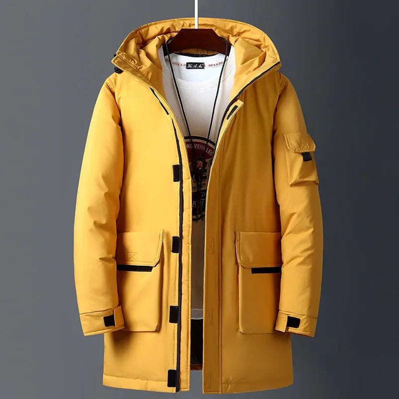 Herren‑Parka aus Lammwolle mit Kapuze