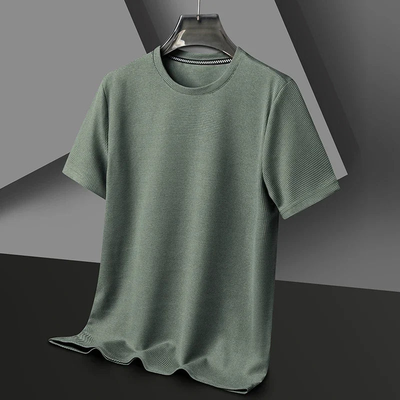 Herren T-Shirt mit Rundhalsausschnitt, Waffelstruktur und Mesh-Gewebe