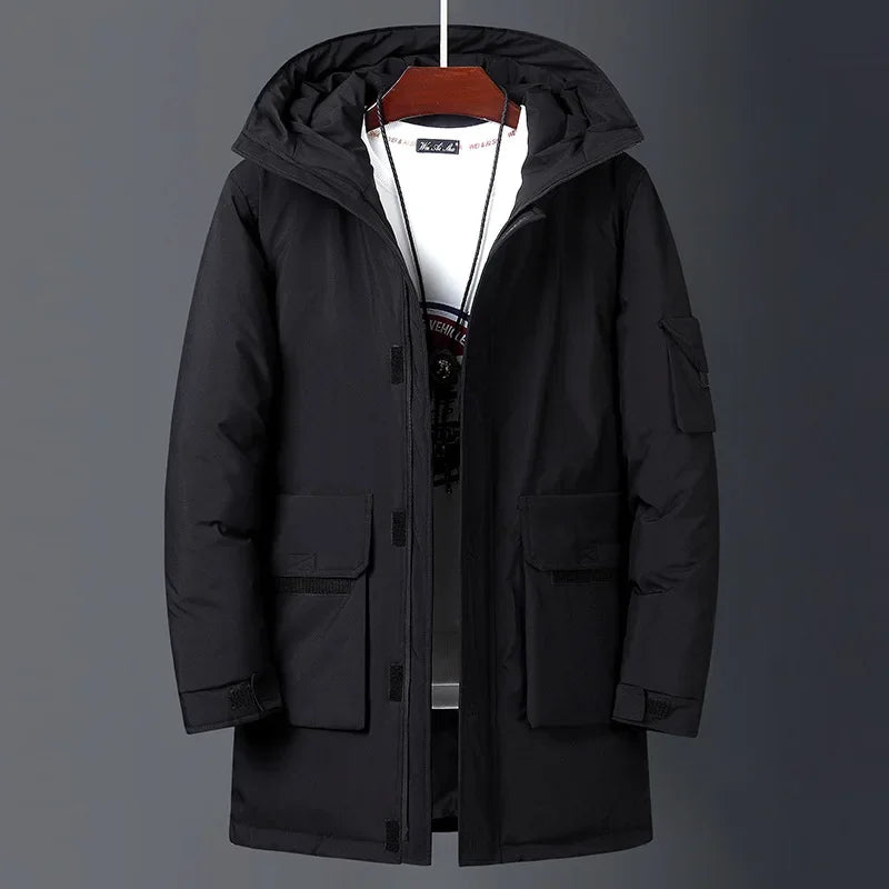 Herren‑Parka aus Lammwolle mit Kapuze