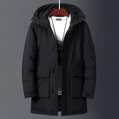 Herren‑Parka aus Lammwolle mit Kapuze