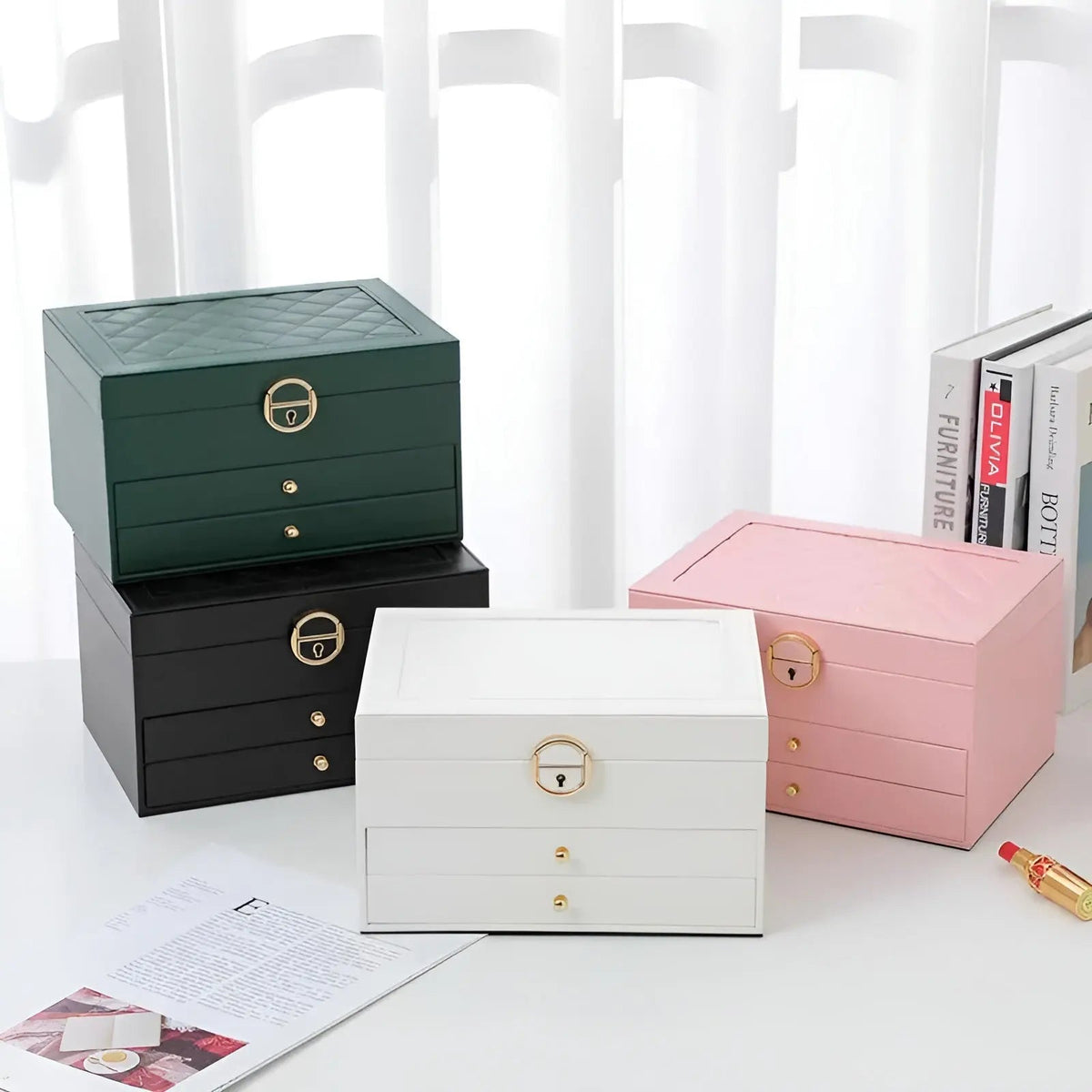Luxuriöse Mehrschichtige Schmuckbox für Damen - Eleganz & Funktion