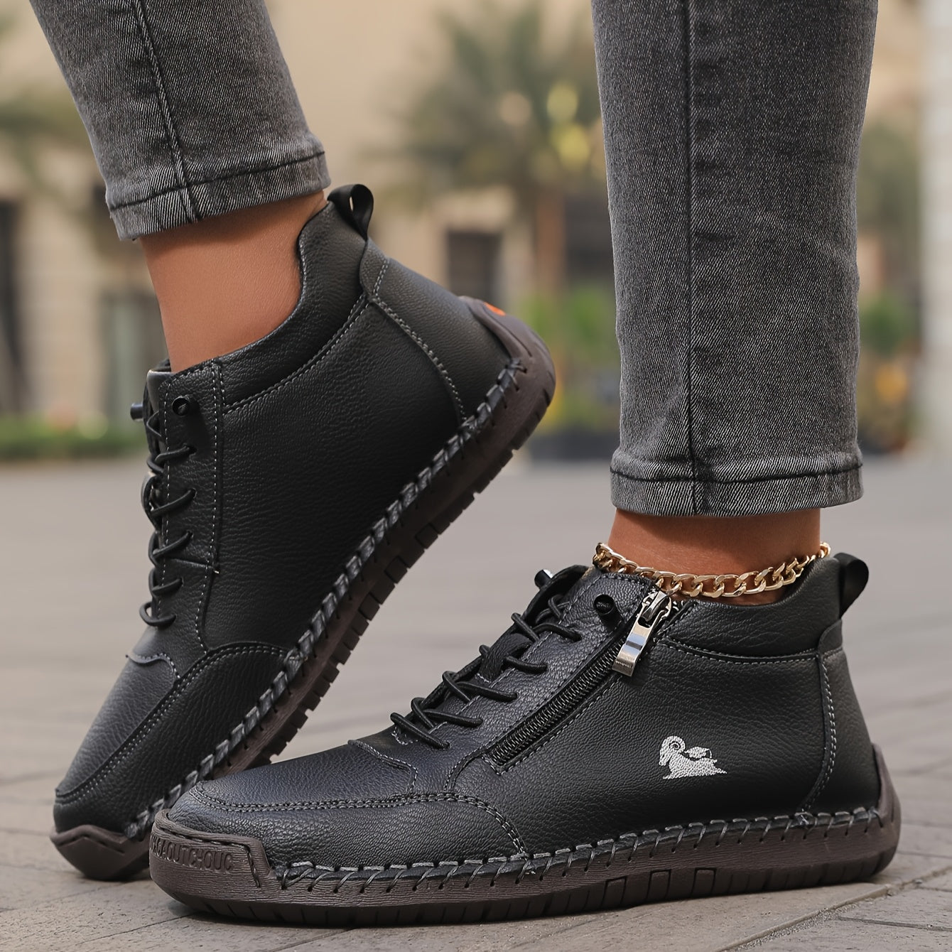 Damen Sneaker Breite Vorderfußpartie Unterstützende Sohle