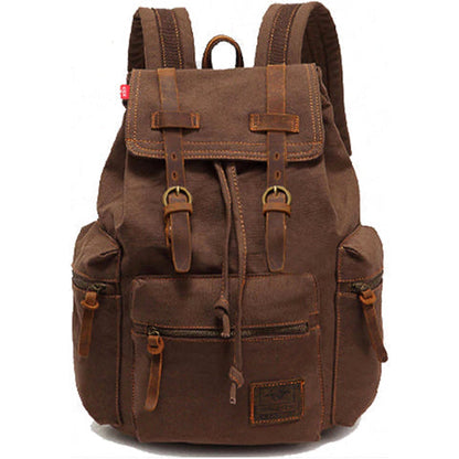 Canvas-Rucksack im Vintage-Stil mit Überschlagklappe