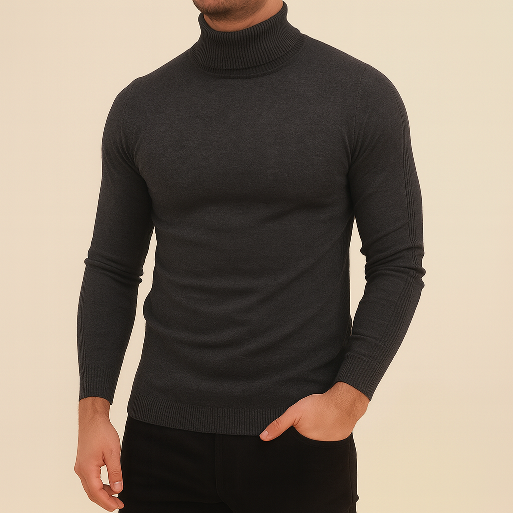 Herren Winter Rollkragen Slim Fit Pullover