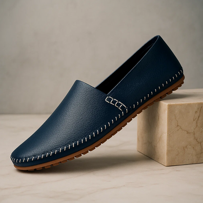 Herren Slipper-Loafer Mit Handgenähten Details Und Gummisohle