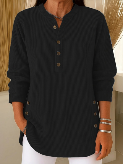 Damen Gemütlicher Pullover mit schickem Knopfdetail