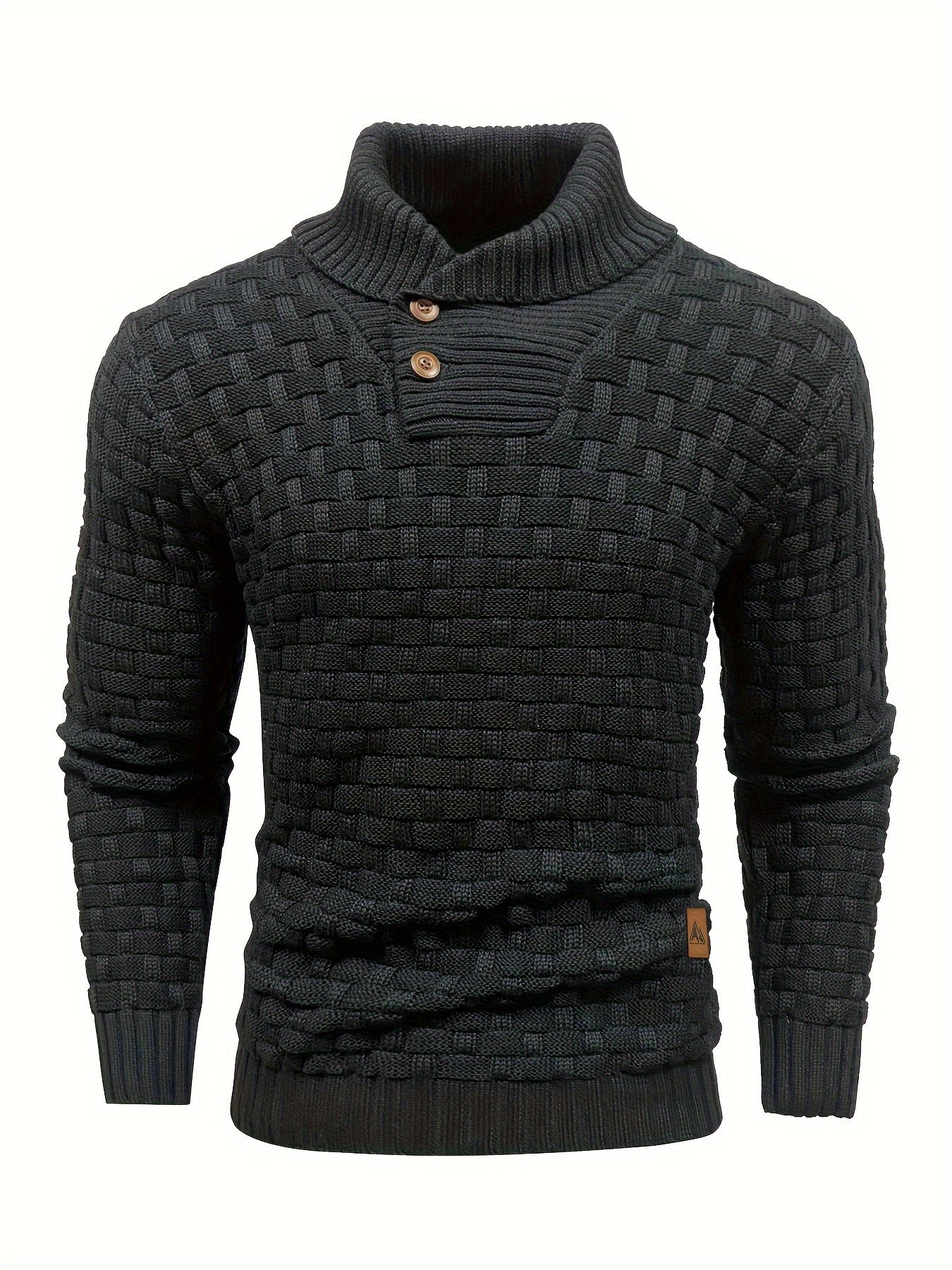 Herren Pullover Mit Waffelstruktur Und Schalkragen