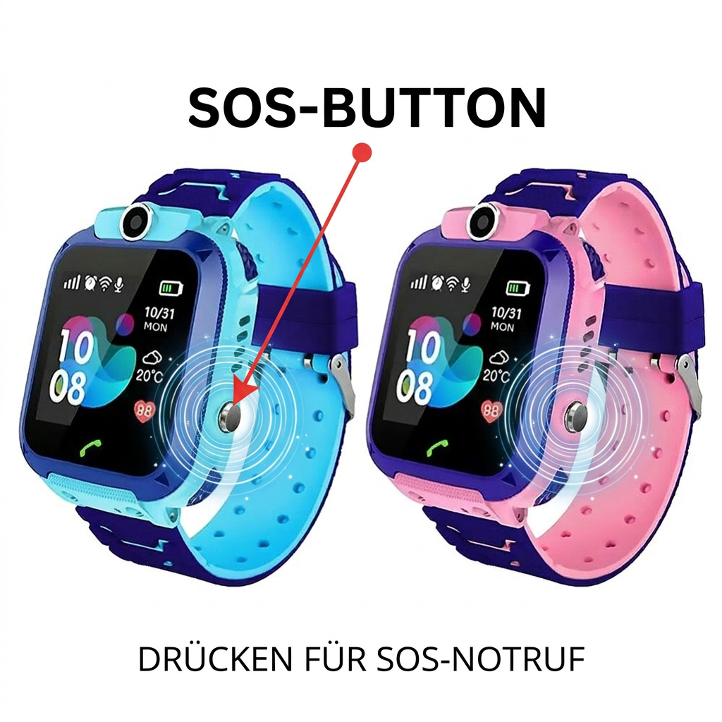 Kinder-Smartwatch mit GPS, Kamera, Telefonanrufe und SOS-Taste
