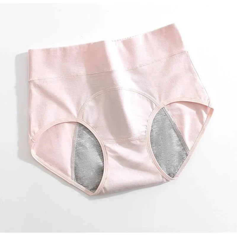 Damen Auslaufsicheres Menstruationshöschen aus Baumwolle mit Hoher Taille