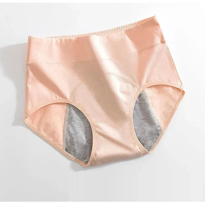 Damen Auslaufsicheres Menstruationshöschen aus Baumwolle mit Hoher Taille