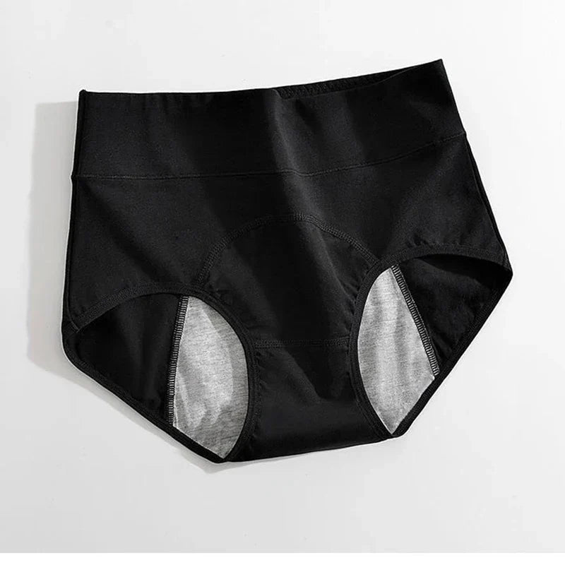 Damen Auslaufsicheres Menstruationshöschen aus Baumwolle mit Hoher Taille