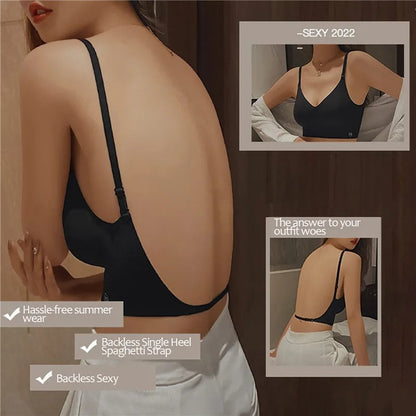 Damen Rückenfreier Push-up-BH – Unsichtbarer Halt & Komfort