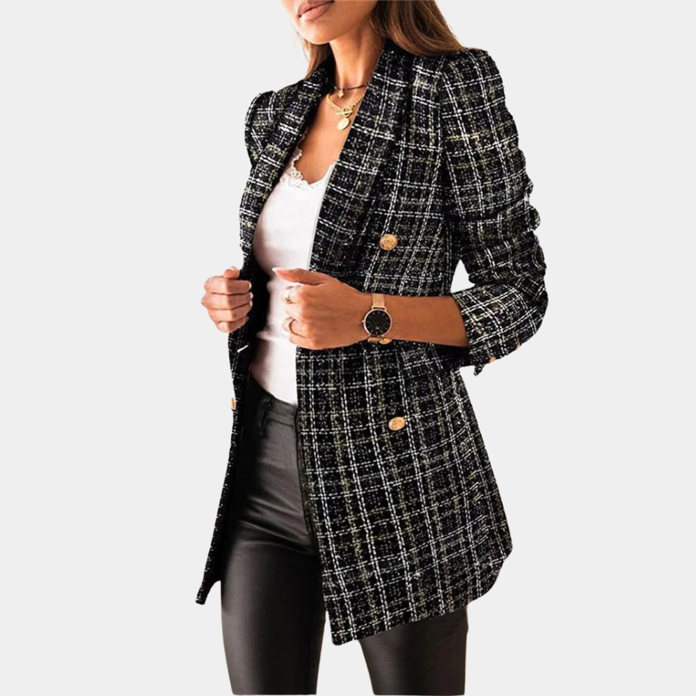 Damen Stylischer Zweireihiger Blazer – Eleganz trifft auf Stil