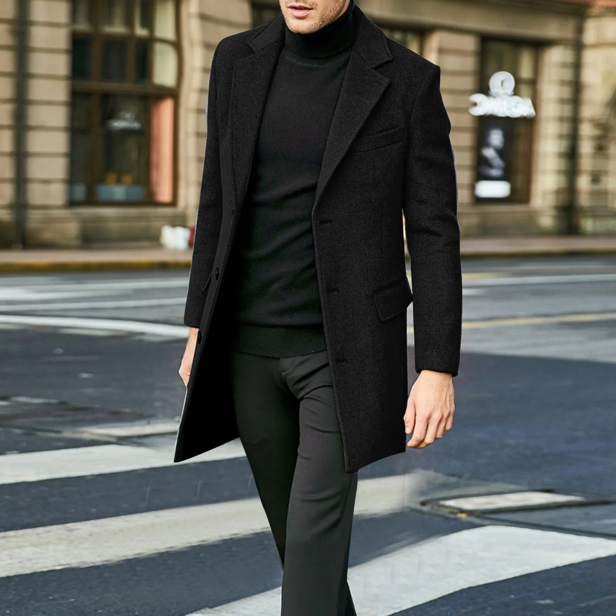 Herren Eleganter Wintermantel – Stilvoll & Warm durch die kalte Jahreszeit