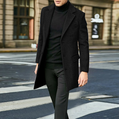 Herren Eleganter Wintermantel – Stilvoll & Warm durch die kalte Jahreszeit
