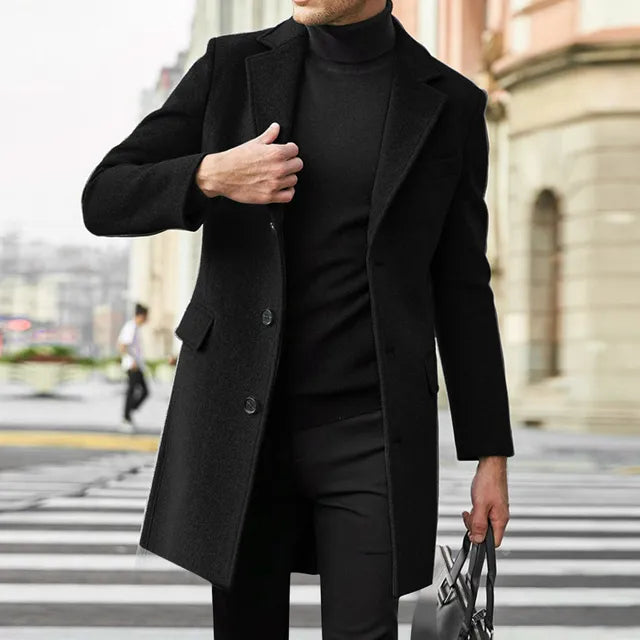 Herren Eleganter Wintermantel – Stilvoll & Warm durch die kalte Jahreszeit
