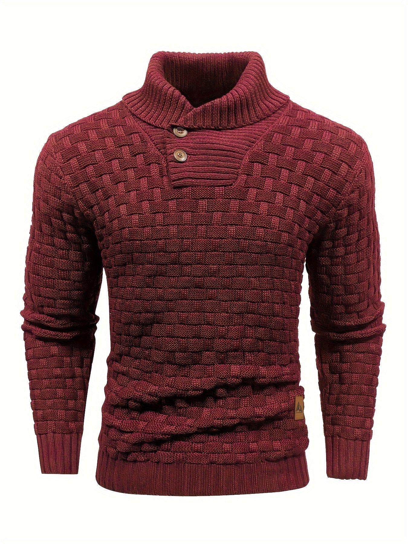Herren Pullover Mit Waffelstruktur Und Schalkragen