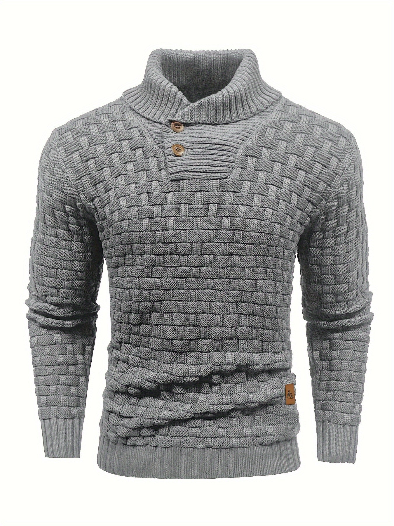 Herren Pullover Mit Waffelstruktur Und Schalkragen