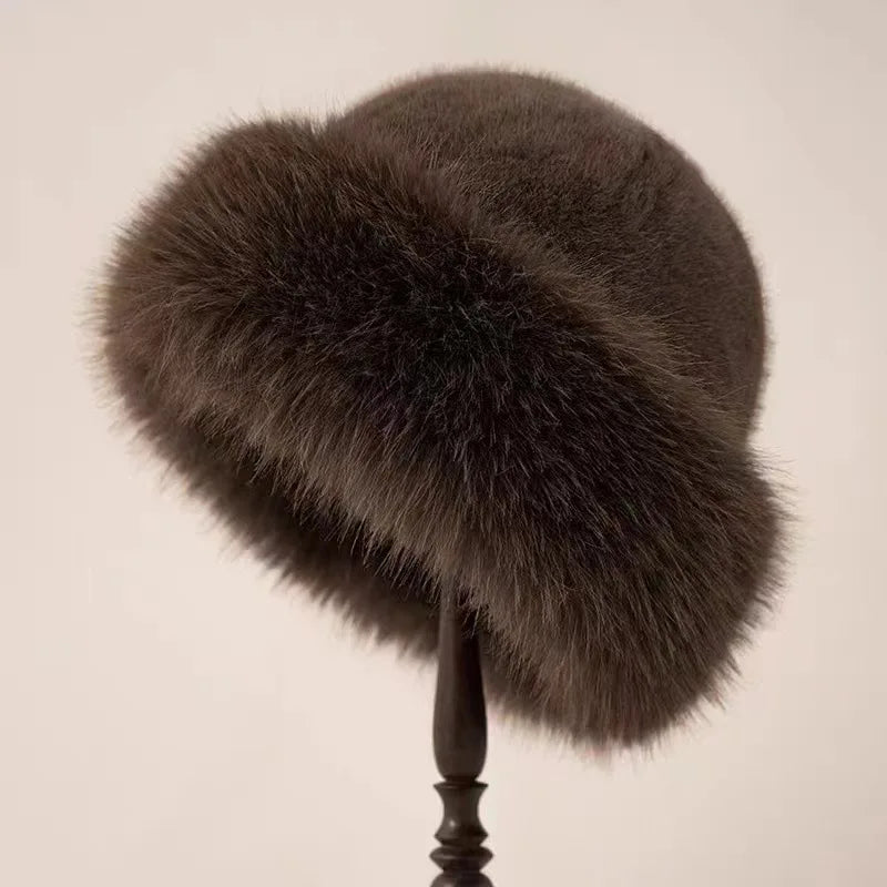 Plüsch-Fellmütze – Dicke warme Fütterung & schicker Winterstil