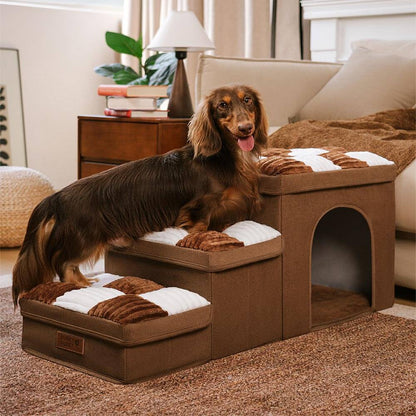 Hundetreppe mit Stauraum - Gelenkschonend | Einfacher Aufbau