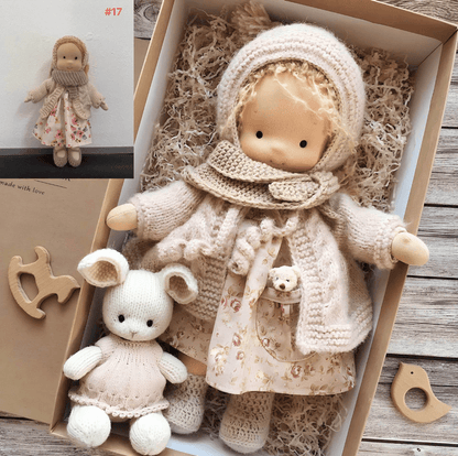 Handgefertigte Waldorf-Kuschelpuppe für Kinder