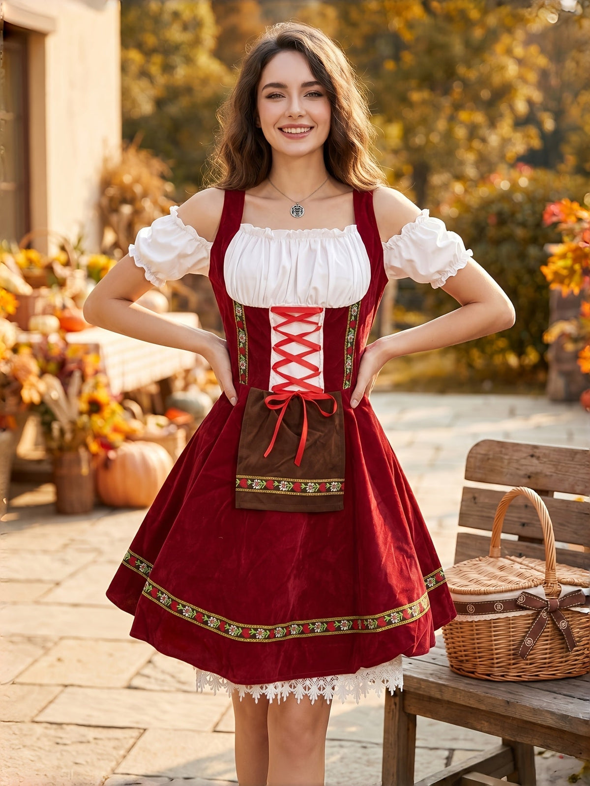 Damen Oktoberfest Dirndl – Traditionelle bayerische Tracht, deutsches Partykostüm