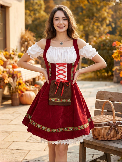 Damen Oktoberfest Dirndl – Traditionelle bayerische Tracht, deutsches Partykostüm