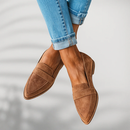 Damen Orthopädische Slip-On Mokassins mit Rutschfester Sohle