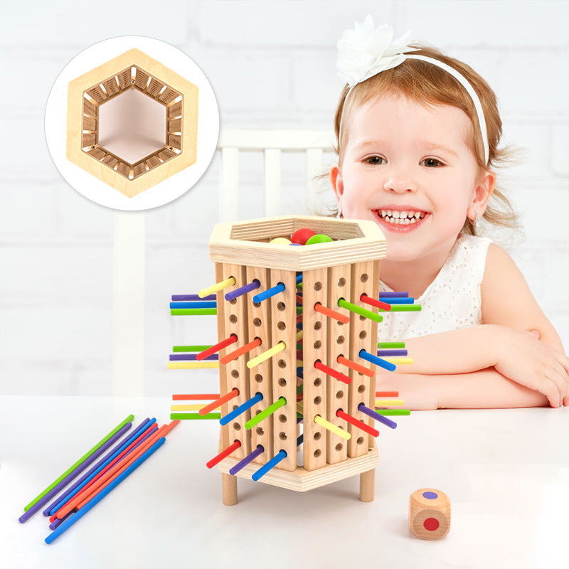 Kinder Montessori Farblernturm - Lernspielzeug aus Holz
