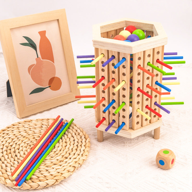 Kinder Montessori Farblernturm - Lernspielzeug aus Holz