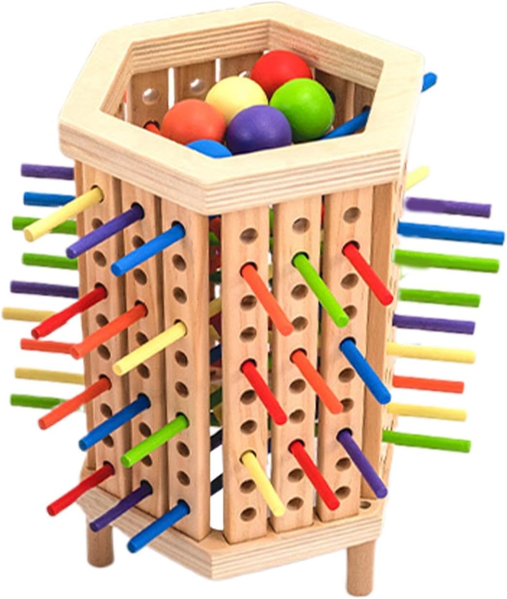 Kinder Montessori Farblernturm - Lernspielzeug aus Holz