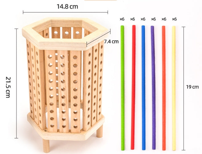 Kinder Montessori Farblernturm - Lernspielzeug aus Holz