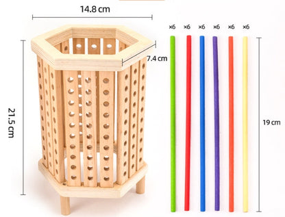 Kinder Montessori Farblernturm - Lernspielzeug aus Holz
