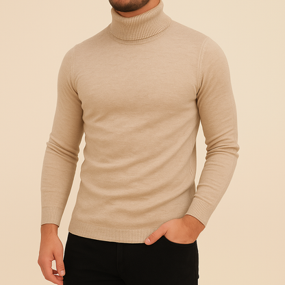 Herren Winter Rollkragen Slim Fit Pullover