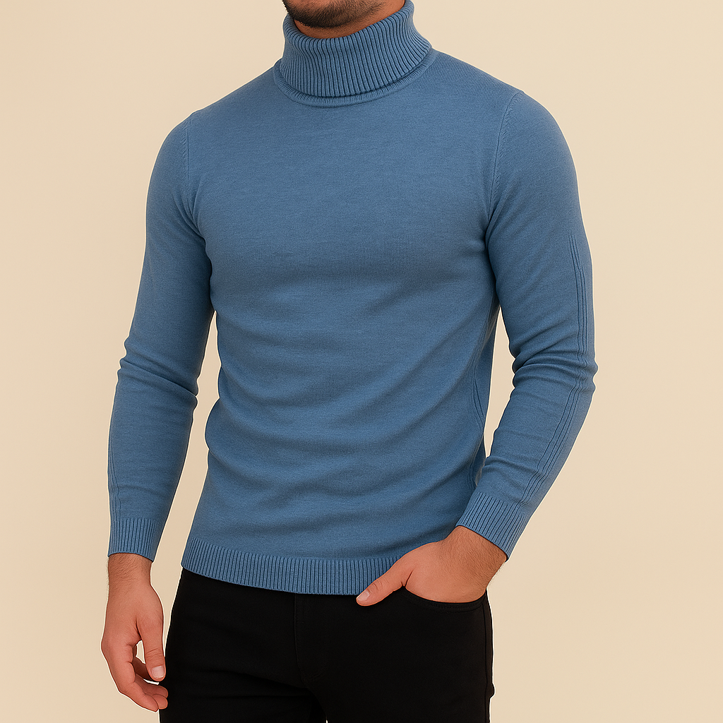 Herren Winter Rollkragen Slim Fit Pullover