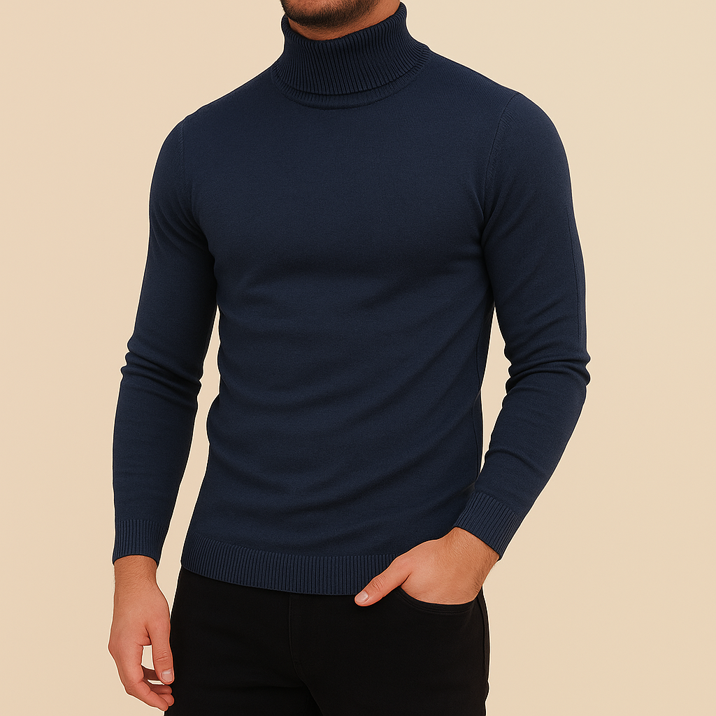 Herren Winter Rollkragen Slim Fit Pullover