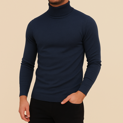 Herren Winter Rollkragen Slim Fit Pullover