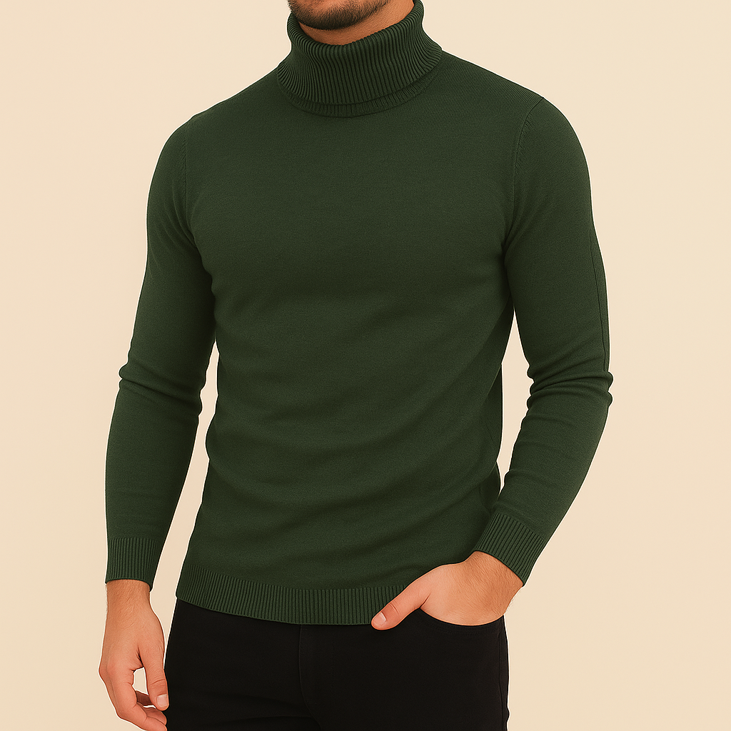 Herren Winter Rollkragen Slim Fit Pullover