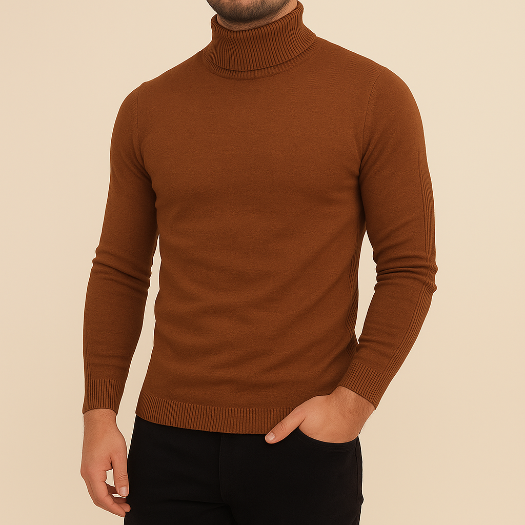 Herren Winter Rollkragen Slim Fit Pullover