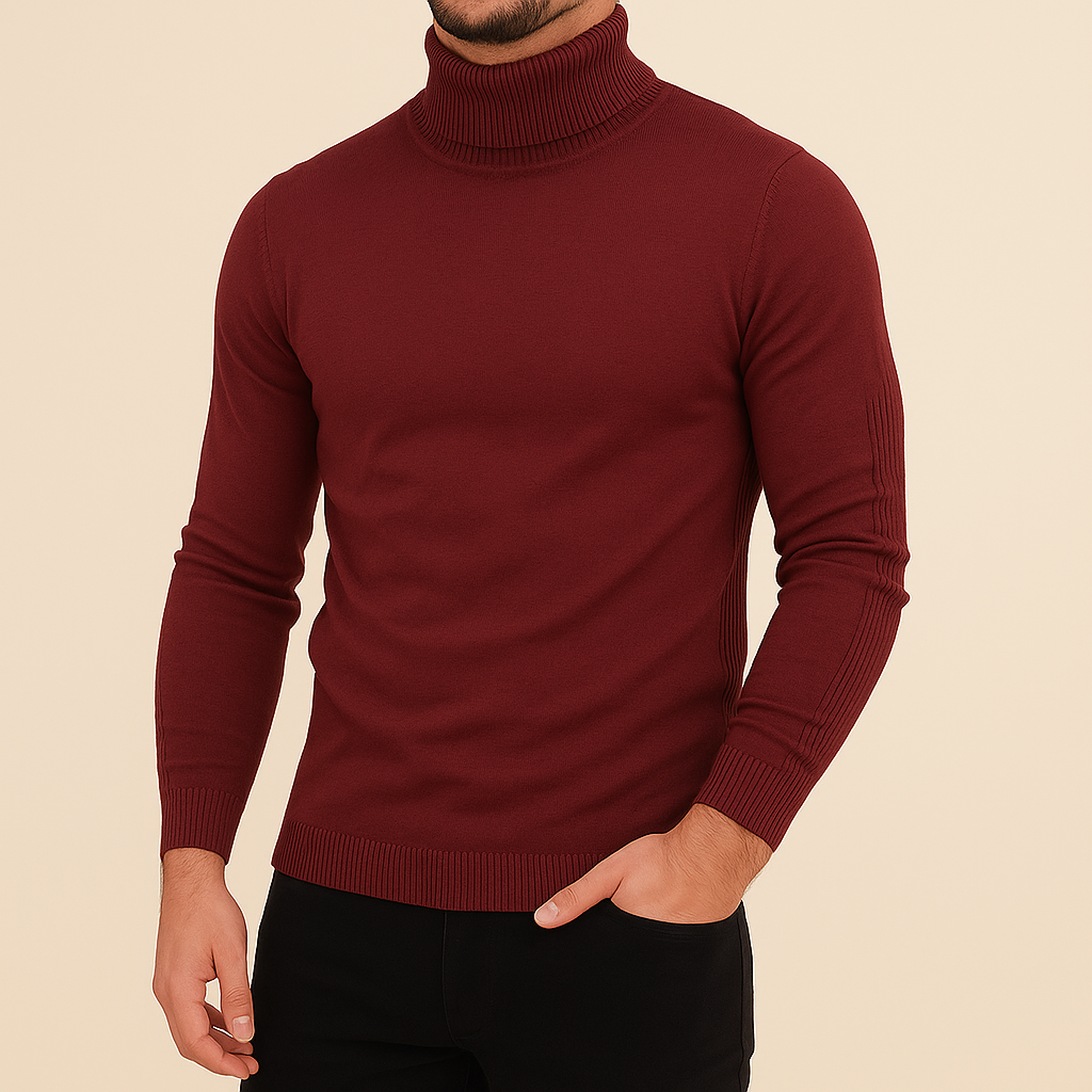 Herren Winter Rollkragen Slim Fit Pullover