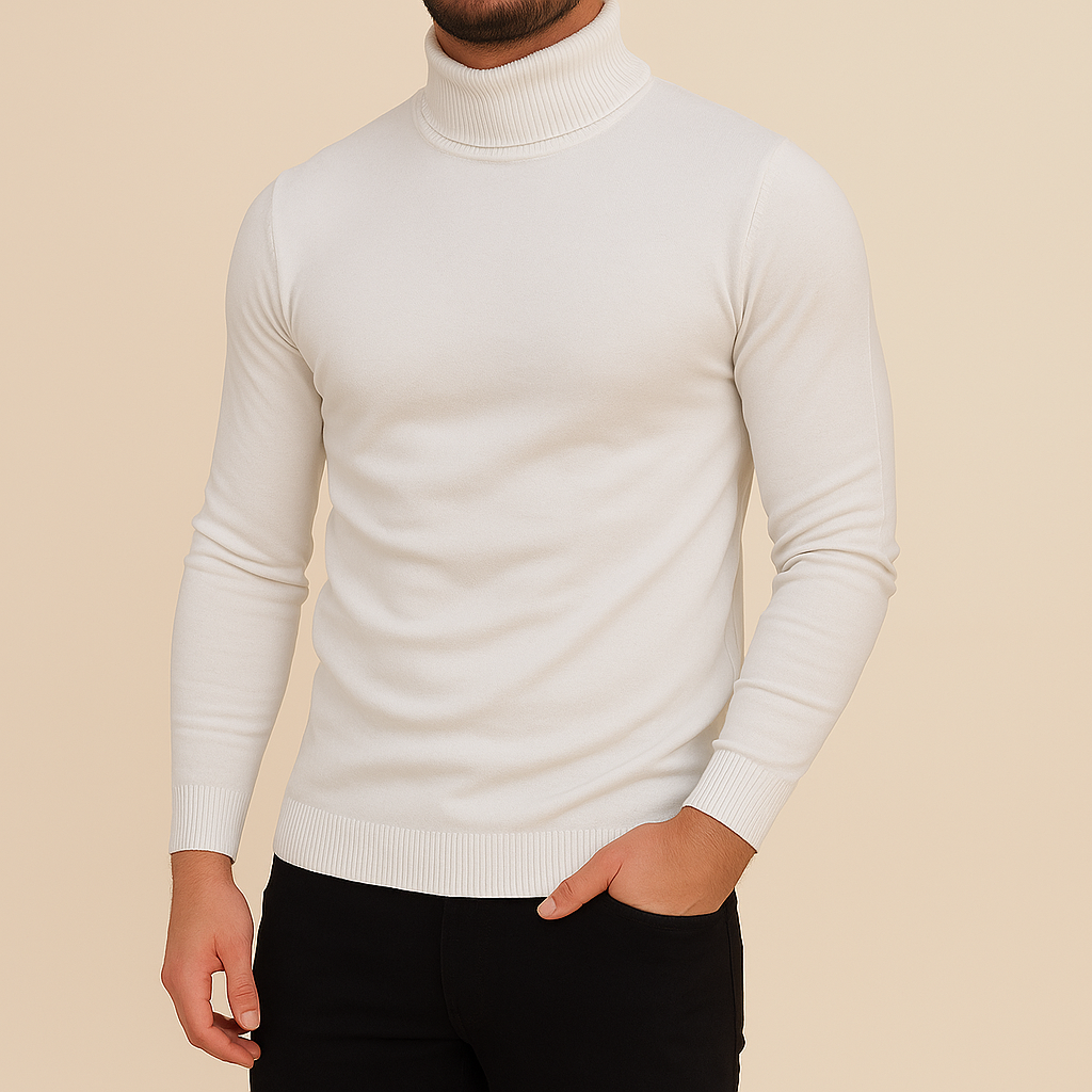 Herren Winter Rollkragen Slim Fit Pullover