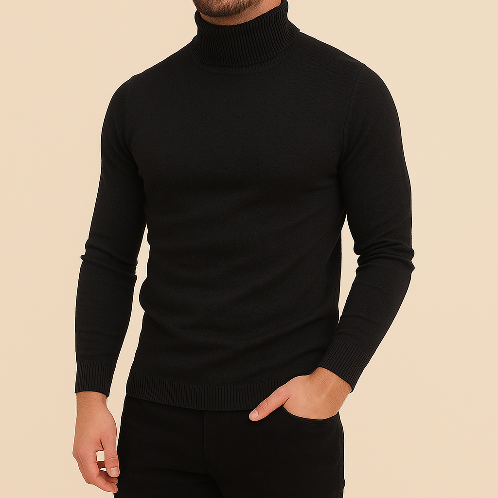 Herren Winter Rollkragen Slim Fit Pullover