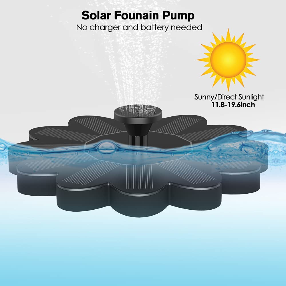 Solarbetriebene Wasserfontäne | Blumen-Design für Garten und Teiche