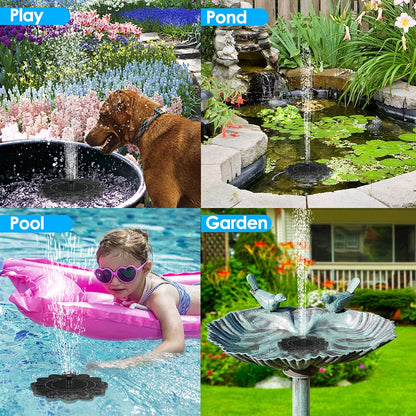 Solarbetriebene Wasserfontäne | Blumen-Design für Garten und Teiche