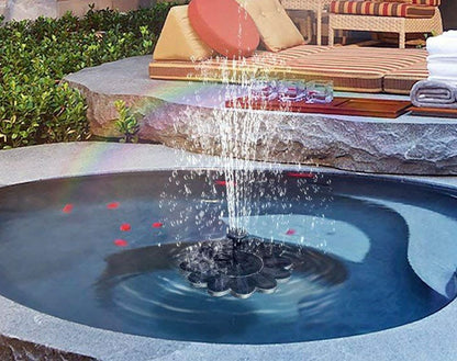 Solarbetriebene Wasserfontäne | Blumen-Design für Garten und Teiche