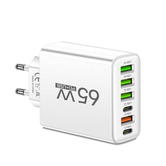 Universal 65W 6-in-1 Schnellladegerät für 6 Geräte gleichzeitig
